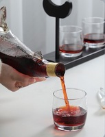 Whisky Shark Decanter Set Décanteur Globe du monde gravé pour liqueur pour toutes sortes de boissons alcoolisées