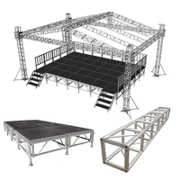 Meilleures ventes : Cabine de DJ portable pliable en alliage d'aluminium noir et blanc pour support de haut-parleur avec barre supérieure, table d'événement à vendre