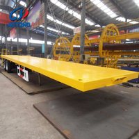 Remorque porte-conteneurs à plateau plat 2 essieux 20/40/45 pieds avec verrous à torsion pour le transport de conteneurs en terminal