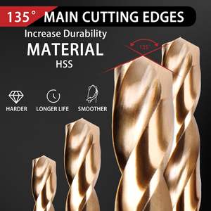 Juego de brocas helicoidales de titanio de 13 piezas Oem Pexmientas con vástago hexagonal, juego de brocas de impacto HSS de 135 grados con estuche de almacenamiento para mí - Product Image 3