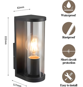 Nhôm Không Thấm Nước Ngoài Trời Đèn Tường E27 Đèn Treo Tường Bên Ngoài Trang Trí Ánh Sáng Sân Vườn Với PIR Cảm Biến Chuyển Động - Product Image 3