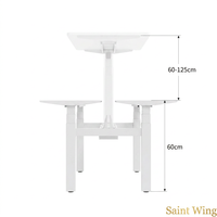 Structure de bureau debout à quatre pieds, double moteur, réglable en hauteur pour aménagement de bureau ouvert