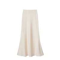 Jupe longue drapée taille haute amincissante mi-mollet décontractée pour femme, style bodycon queue de poisson, printemps/été