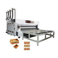 Machine semi-automatique 4 couleurs à alimentation par chaîne pour l'impression, le rainurage et la découpe de boîtes en carton ondulé – Usine de fabrication de cartons