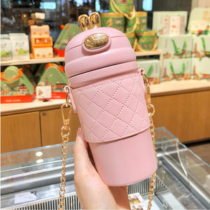 Tasses à café en céramique de voyage en acier inoxydable à double paroi, <span class=keywords><strong>gobelet</strong></span> à motif de <span class=keywords><strong>licorne</strong></span> de dessin animé, tasses réutilisables avec couvercles et pailles - Product Image 4