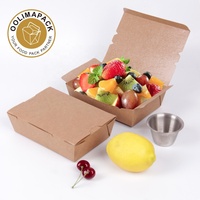 Boîte à salade jetable à emporter, lot de 50, emballage alimentaire, boîtes en carton avec fenêtre