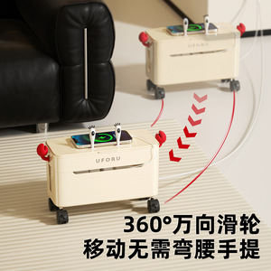 Uforu Desktop Organizer With Wheels Cable Storage <b>Box</b> Charging Station For Home Office - Product Image 3