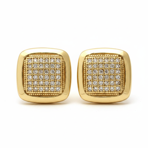 Boucles d'oreilles clous en or jaune 14 carats avec diamants ronds brillants de 0,60 carat, pureté SI, couleur G-H, bijoux de mariage et de fiançailles pour femme - Product Image 2