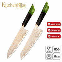 Ensemble de couteaux de cuisine professionnels KitchenBliss, couteau japonais Kiritsuke, 33 couches d'acier VG10, couteau en cuivre Damas, vente en gros