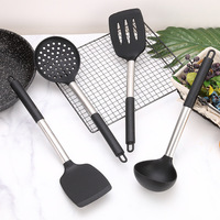 Ensemble d'ustensiles de cuisine en silicone RIMEI 7 pièces avec manche en silicone, cuillère, spatule, compatible lave-vaisselle, kit d'outils de cuisine