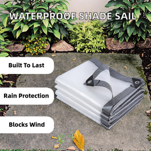 Voiles d'ombrage imperméables en bâche HDPE pour extérieur, 0,3 mm PVC, pour jardin, plantes, protection contre la pluie et le vent - Product Image 2