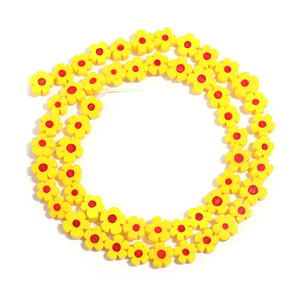 Cuentas sueltas de flores secas huecas al por mayor, cuentas de cristal con forma de flor gruesa brillante colorida, cuentas de flores para la fabricación de joyas - Product Image 3