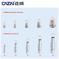 Conector Circular Macho FGG Serie 3B de 2-30 Pines, Cable de Conexión FGG.3B.308.CLAD72Z
