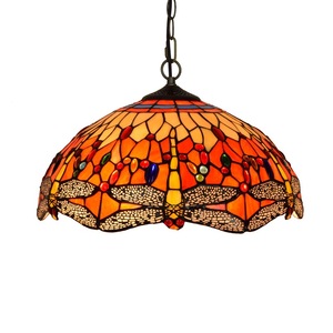 Tiffany Hanginghead Dragonfly lampu tunggal liontin dalam mahoni perunggu