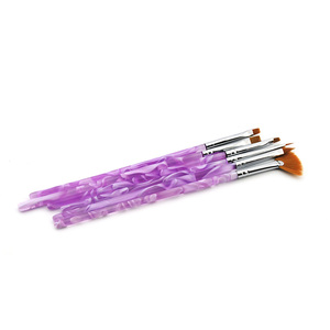 Ensemble de 6 pinceaux à ongles en acrylique avec manche en cristal, pinceaux professionnels pour le dessin d'art sur les ongles, extension et manucure - Product Image 3