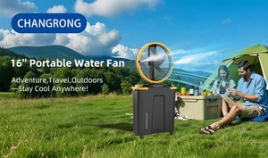 22L Rechargeable Misting Fan <b>with</b> Auto Oscillation LED <b>Light</b> <b>Timer</b> Control & Remote Battery Operated Outdoor Water Spray Fan - Product Image 2