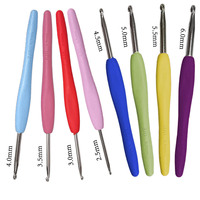 Kit de crochets à poignée souple couleur bonbon, 8 tailles (2,5-6 mm), pour tricot et tissage de fil DIY, idéal pour pulls, écharpes et artisanat – Vente en gros