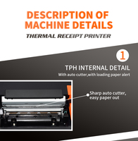 Imprimante de tickets de réception OEM Imprimante thermique de facture 80mm Interface USB et BT Style couleur pour papier