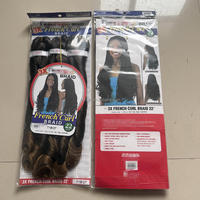 Lot de 3 extensions de cheveux synthétiques bouclés à la française de 22 pouces, trame simple, en vrac pour tresses, vente en gros