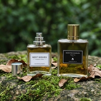 Flacon de parfum de luxe vide en verre givré rectangulaire de 30 ml, 50 ml, 100 ml avec pulvérisateur et capuchon