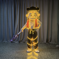 Costume de mascotte LED lumineux de personnage mythologique chinois, combinaison intégrale lumineuse en coton pour homme, idéal pour les spectacles sur scène