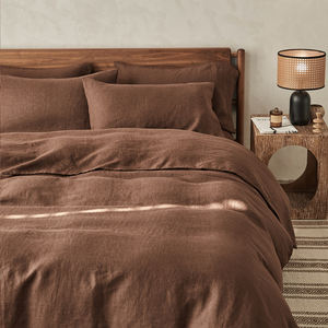 Marca de diseñador al por mayor estándar rey funda de almohada cocobrown tejido de lino orgánico <span class=keywords><strong>sobre</strong></span> cierre suavizado lavado estilo - Product Image 2