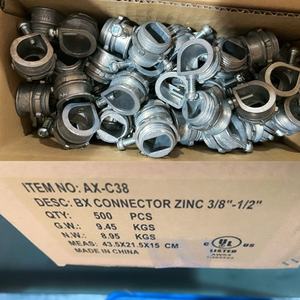 3/8 "Zinc Die Cast BX Flex Set Tornillo Caja Conector Cable <span class=keywords><strong>ovalado</strong></span> AC MC Accesorios de conducto rígido eléctrico Accesorios de tubería EMT - Product Image 3