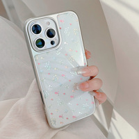 Fleurons colorés dorure coque de téléphone pour Iphone16 16Pm16Pro 16Plus 15 15Pm 15Pro 14Pm 14Pro 14 13 13Pm 13Pro 12 12Pm coque époxy