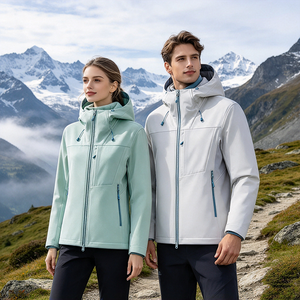 Herren Damen Paar Wasserdichte Atmungsaktive Wander- und Trekking-Jacke Outdoor Kapuzen-Freizeitjacke Softshell-Oberteil Lässige Outdoorjacke - Product Image 1