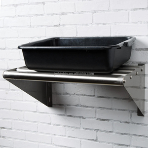 Stainless Steel <b>Round</b> Tube <b>Wall</b> Hanging Rack Commercial <b>Wall</b> Mounted Storage <b>Shelf</b> for Kitchen Utensils Dishes Cookware - Product Image 2