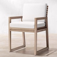 Ensemble de salle à manger en teck de jardin de cour extérieure nordique Table et chaises en bois imperméables de patio personnalisées