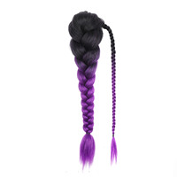 Capelli sintetici trecce doppie estensione coda di cavallo per Cosplay Dreadlock coda di cavallo