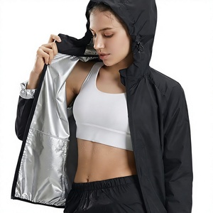 Chaqueta de sauna con capucha para mujer, con cremallera, traje deportivo para entrenamiento, ropa exterior para gimnasio y correr - Product Image 3