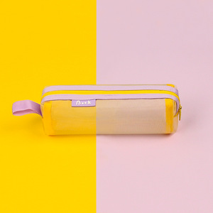 Tas penyimpanan transparan kustom kantung kapasitas besar kotak alat tulis sekolah lembut lembut kotak pensil jaring langsung - Product Image 6