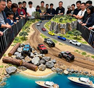 Modulo Realistico per Effetti Acquatici per Piste RC, Set Trasparente in Resina con Fiume e Ponte Compatibile con Veicoli - Product Image 5
