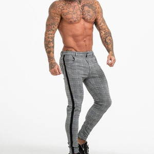 <span class=keywords><strong>Pantalones</strong></span> Casuales de Algodón <span class=keywords><strong>para</strong></span> <span class=keywords><strong>Hombre</strong></span>, Corte Ajustado, <span class=keywords><strong>Pantalones</strong></span> Chinos Ajustados, Color Gris, Largo hasta el Tobillo, Estilo Urbano, con Rayas Laterales - Product Image 2