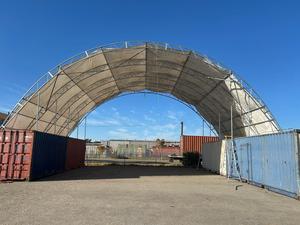 Telo di copertura a cupola per container in PVC resistente, impermeabile e anti-UV per officina temporanea e deposito attrezzature - Product Image 3