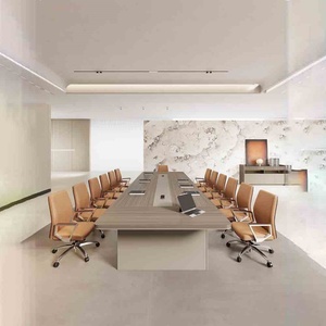 Bàn hội nghị điều hành hình chữ L hiện đại bàn gỗ văn phòng làm bằng tay cho ông chủ CEO hoặc người quản lý - Product Image 1