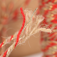 Vente en gros de corde de jute naturelle Corde de jute tressée en fil d'or multibrins rouge pour l'artisanat