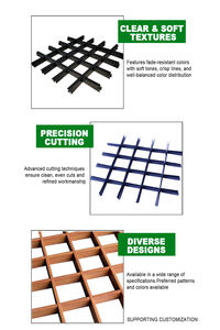 Plafond acoustique en aluminium - Panneaux de grille absorbant le son pour la réduction du bruit - Grilles de plafond - Product Image 4