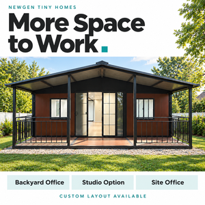 บ้านสำเร็จรูป Newgen Tiny Homes โมเดิร์น ขนาด 30 ฟุต/40 ฟุต สำหรับใช้เป็นออฟฟิศในสวนหลังบ้าน สตูดิโอ หรือสำนักงานไซต์งาน พร้อมบริการออกแบบแปลนตามความต้องการ - Product Image 1