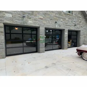 Advance commercial exterior automatic full view aluminum frame clear glass insulated garage door
