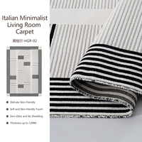 Nouvelle Arrivée Tapis Décoratif Minimaliste Abstrait Noir-Blanc-Gris Tissé à la Machine Écologique pour Chambre et Salon