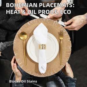 Manteles Individuales de Plástico con Estampado Bohemio, Manteles, Posavasos, Resistentes al Calor, a la Grasa y Antideslizantes, Aptos para Alimentos, Ecológicos, de 2 mm de Grosor - Product Image 2
