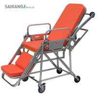SAIKANG chariot de patient hospitalier professionnel SKB039(E) fauteuil roulant d'ambulance réglable pliable en acier inoxydable moderne