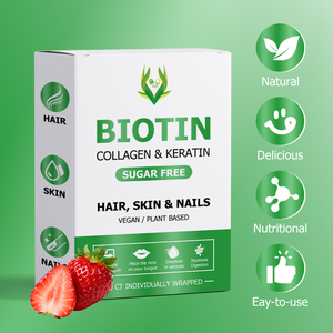 Tiras Orales de Biotina Sin Azúcar DIM, Contienen Biotina con Folato, Favorecen la Salud del Cabello, la Piel y las Uñas, Suplemento Dietético para Adultos - Product Image 5