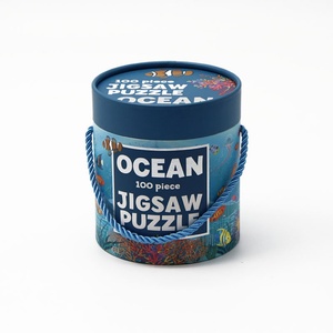 Boîte d'emballage en papier personnalisée avec logo, puzzle, cadeau, recyclable, cylindre en papier rond avec corde pour jouets, puzzles - Product Image 3