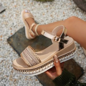 Sandales d'été décontractées pour femmes, légères, à plateforme large, style espadrilles, à bout ouvert, pour l'extérieur - Product Image 3