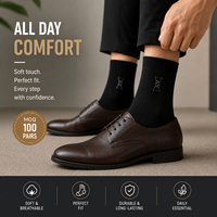 Chaussettes classiques en coton pour hommes, douces, respirantes, durables, extensibles, anti-odeur, ajustement parfait, décontractées, pour l'automne, usage quotidien, logo personnalisé OEM 4