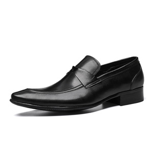 Top layer cowhide pointed-toe men's <b>shoes</b> - English leather business formal <b>shoes</b> - one-piece casual leather <b>shoes</b> - Product Image 5
